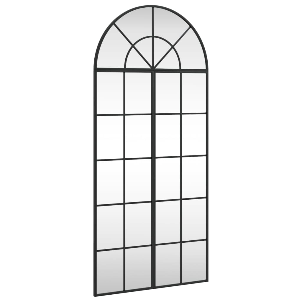VidaXL Miroir mural arqué 60x130 cm fer noir