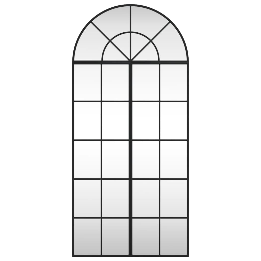 VidaXL Miroir mural arqué 60x130 cm fer noir