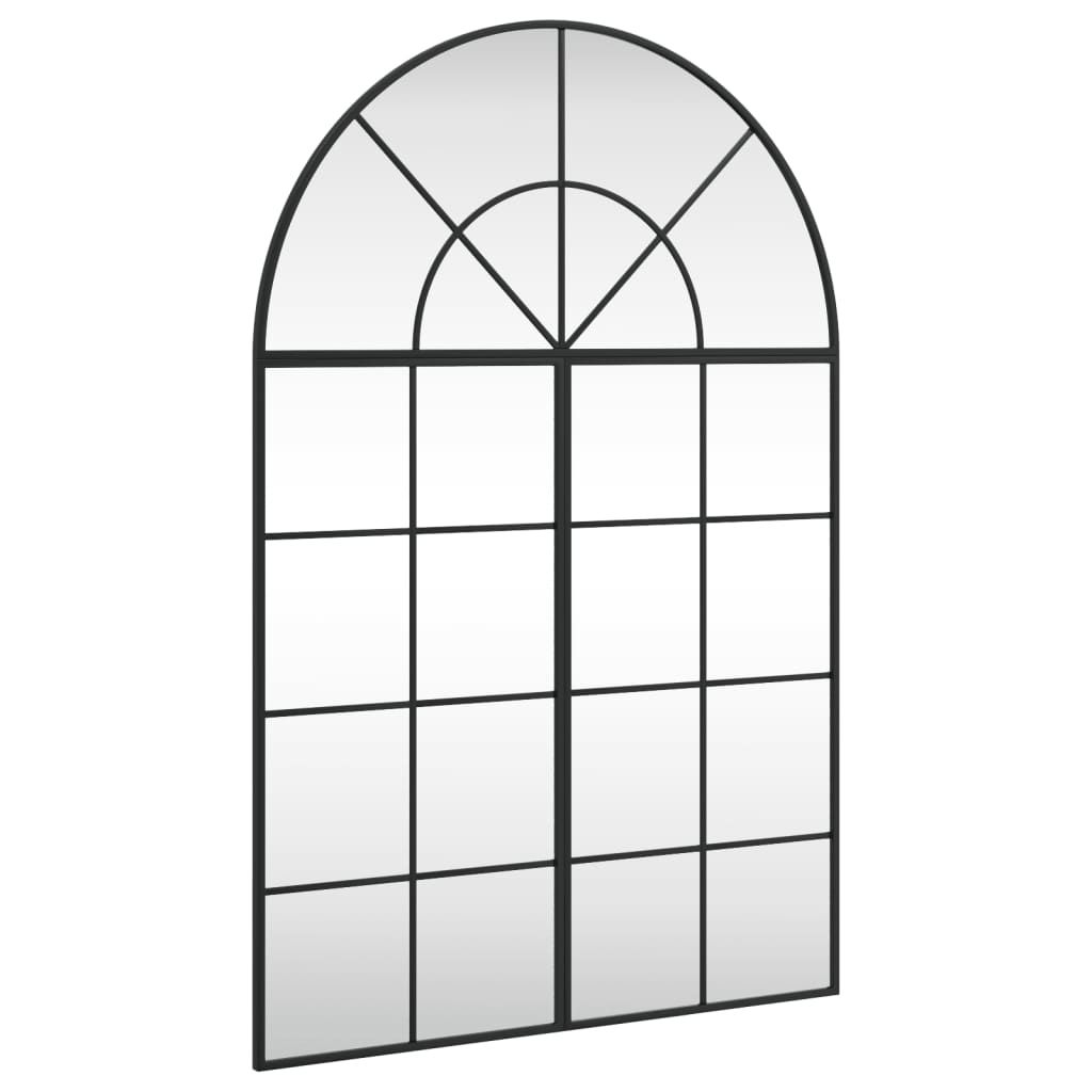 VidaXL Miroir mural arche 80x120 cm fer noir