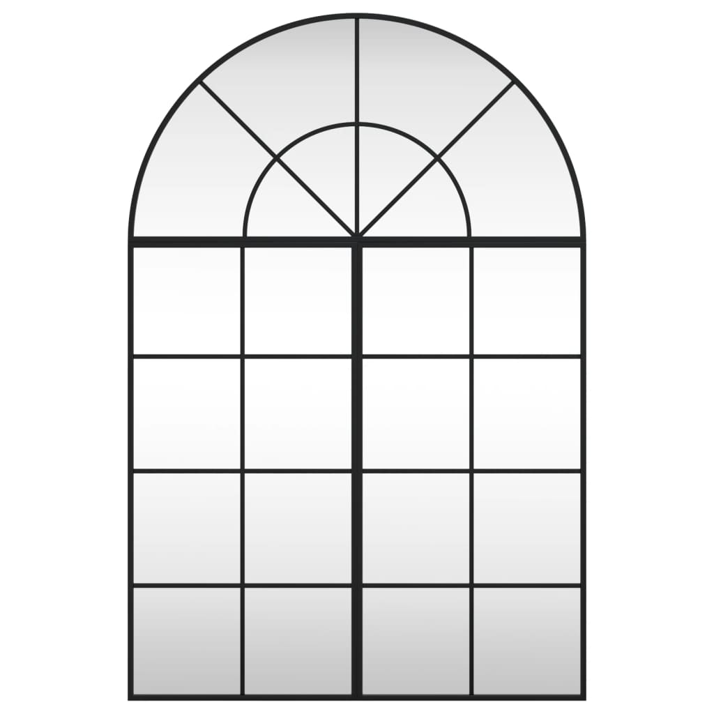 VidaXL Miroir mural arche 80x120 cm fer noir