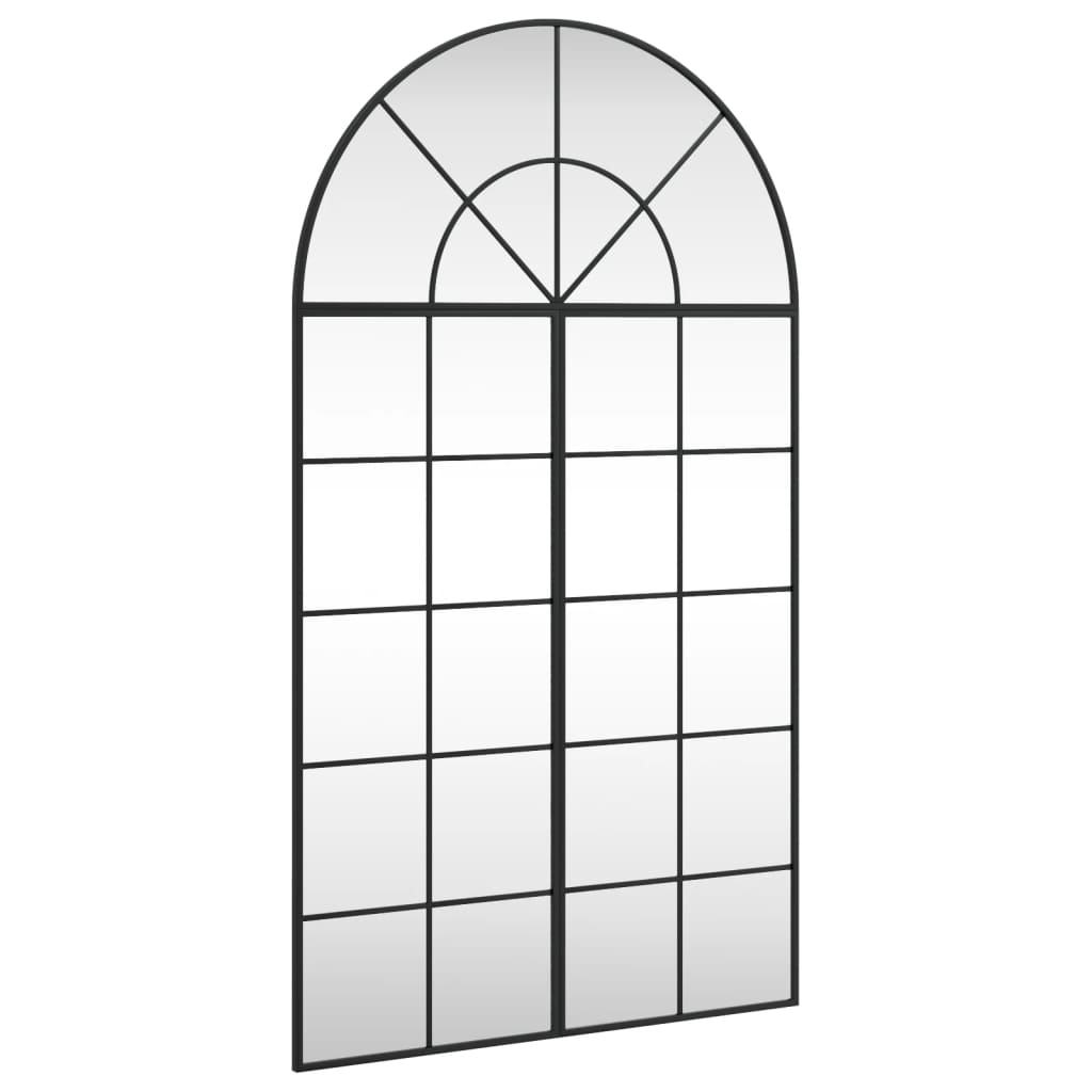 VidaXL Miroir mural arc 80x140 cm fer noir