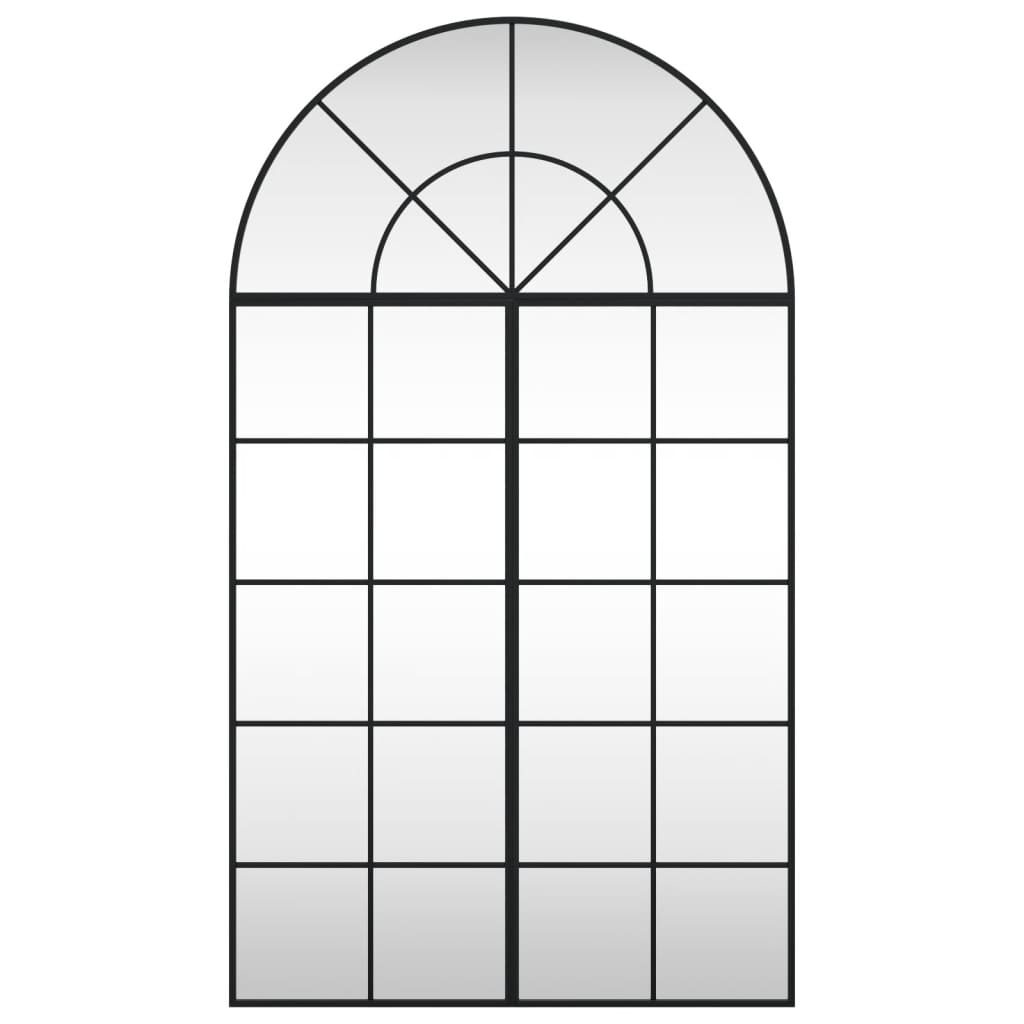 VidaXL Miroir mural arc 80x140 cm fer noir