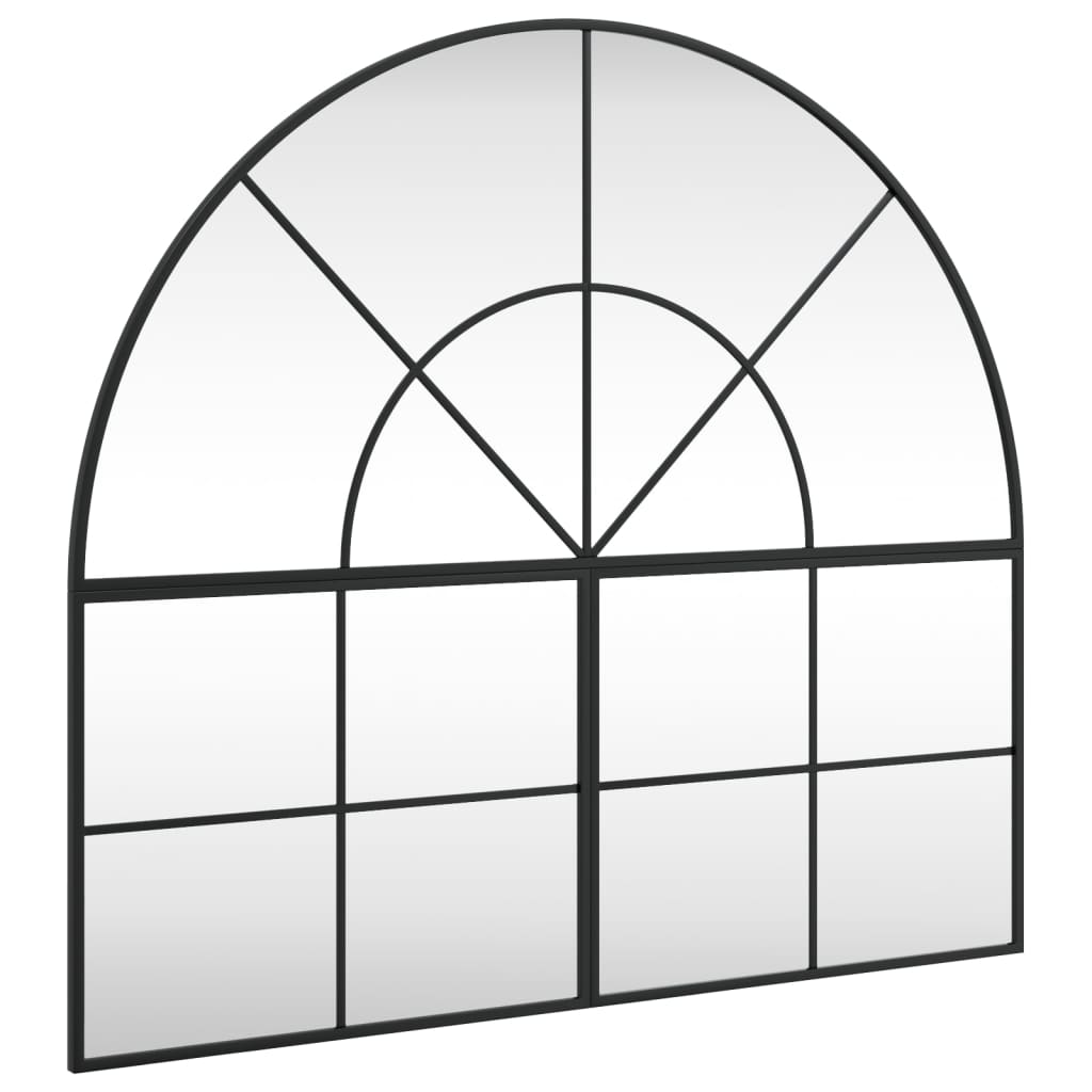 VidaXL Miroir mural arche 100x90 cm fer noir