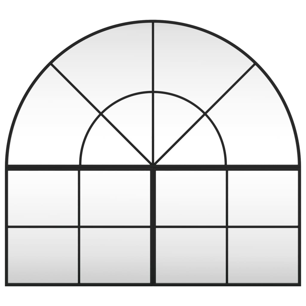 VidaXL Miroir mural arche 100x90 cm fer noir