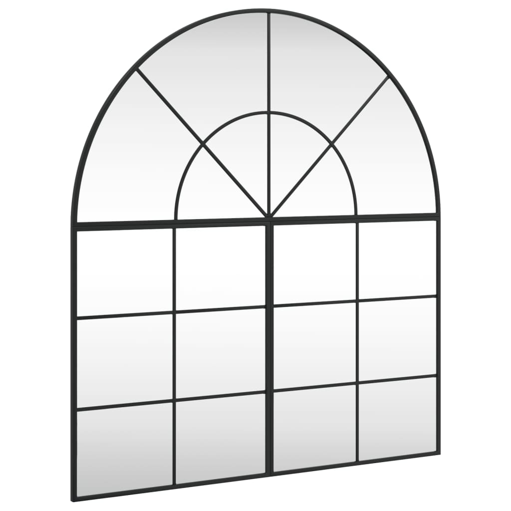 VidaXL Miroir mural arqué 100x110 cm fer noir