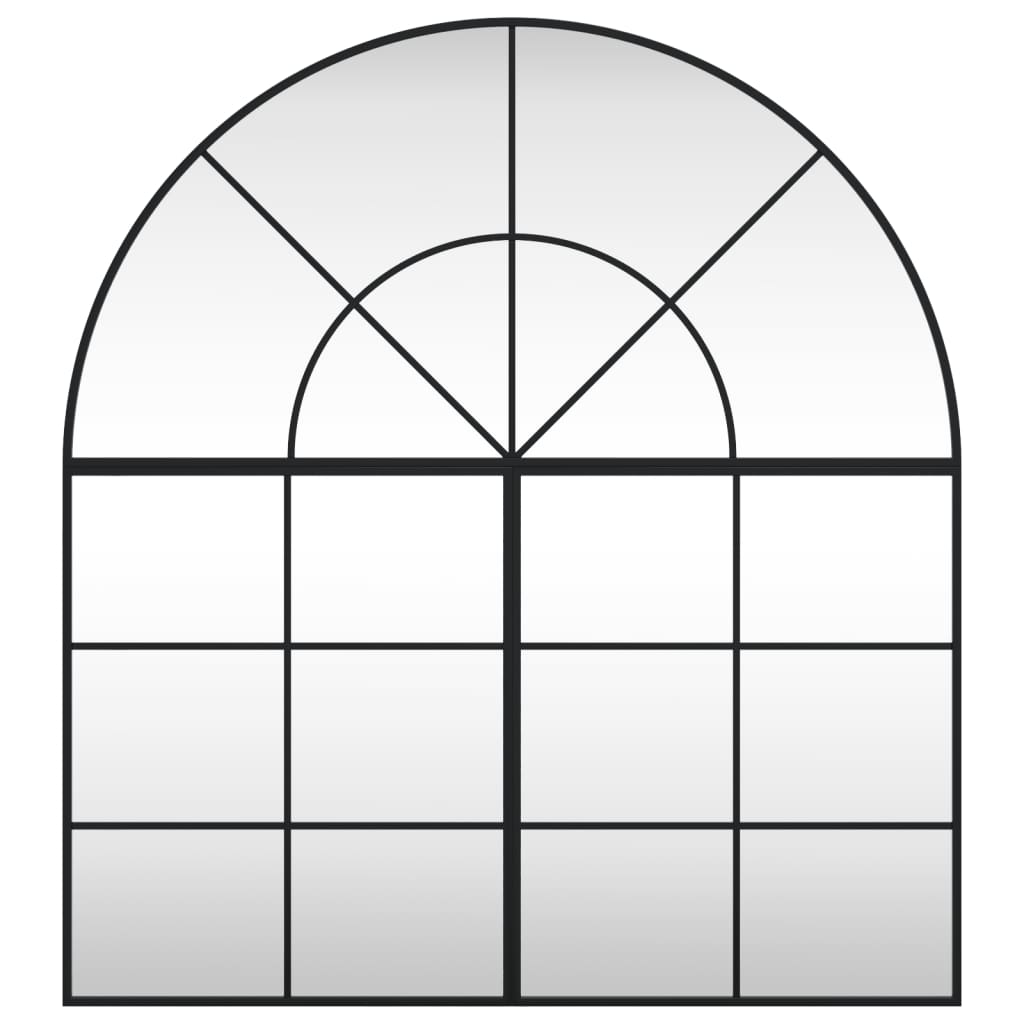 VidaXL Miroir mural arqué 100x110 cm fer noir