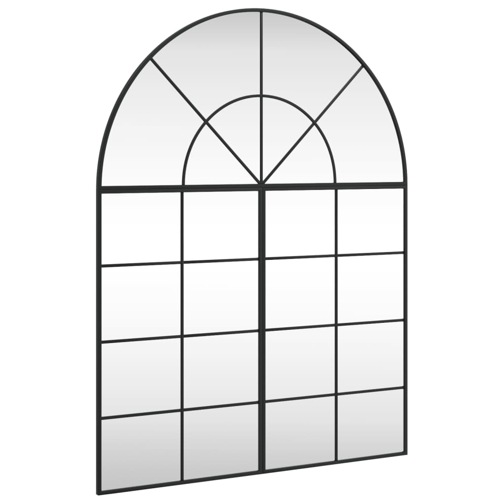 VidaXL Miroir mural arqué 100x130 cm fer noir