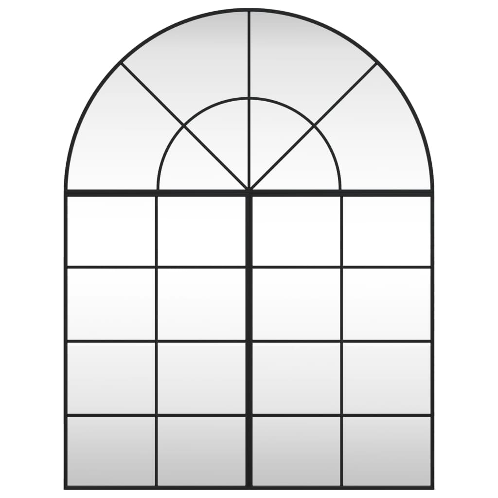 VidaXL Miroir mural arqué 100x130 cm fer noir