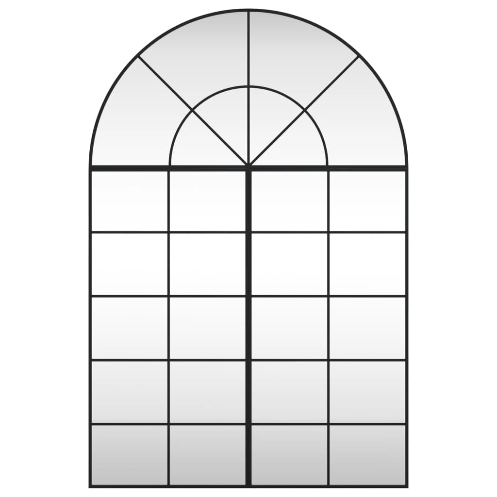 VidaXL Miroir mural arc 100x150 cm fer noir