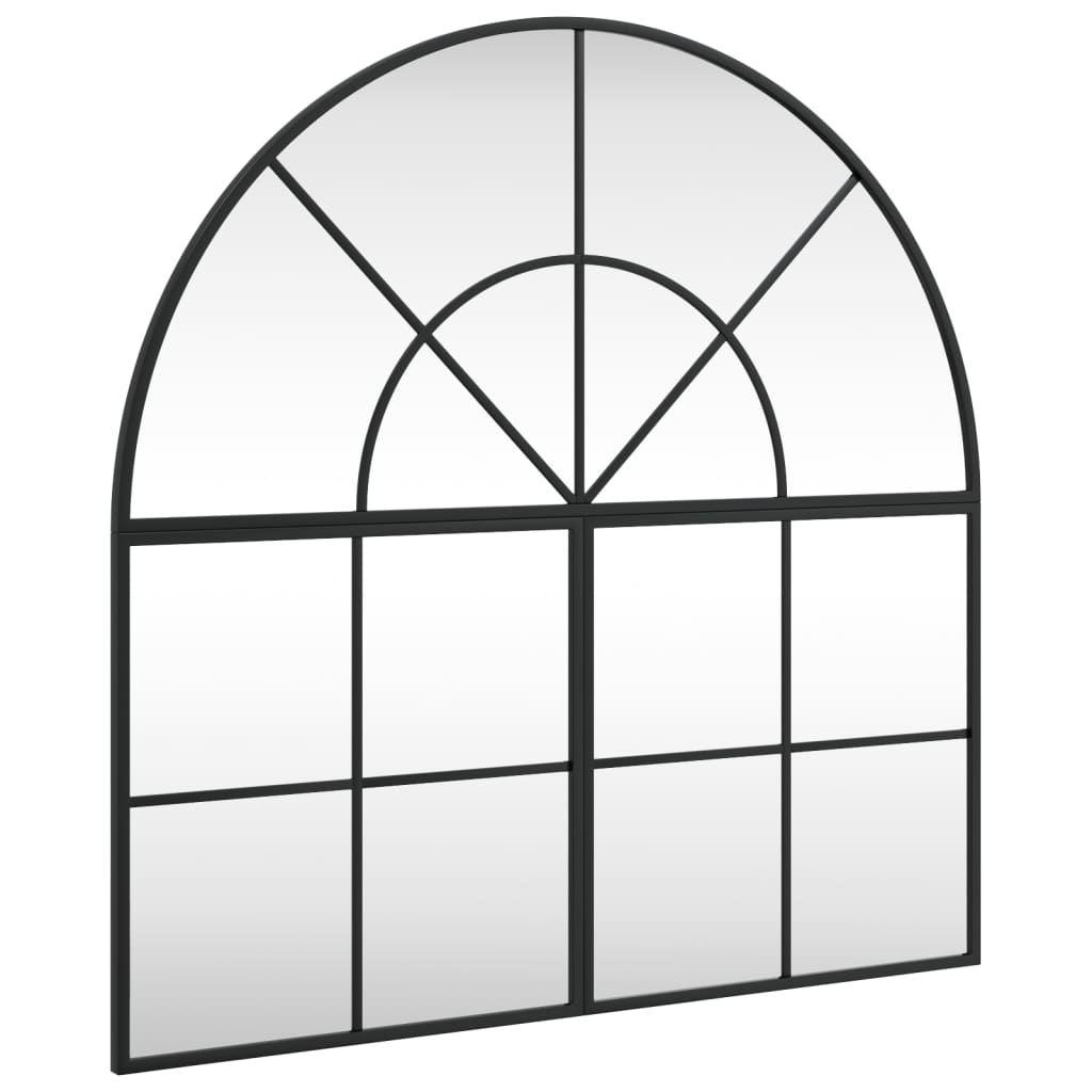 VidaXL Miroir mural arche 80x80 cm fer noir