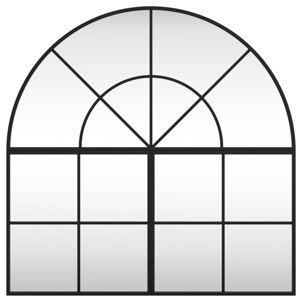 VidaXL Miroir mural arche 80x80 cm fer noir