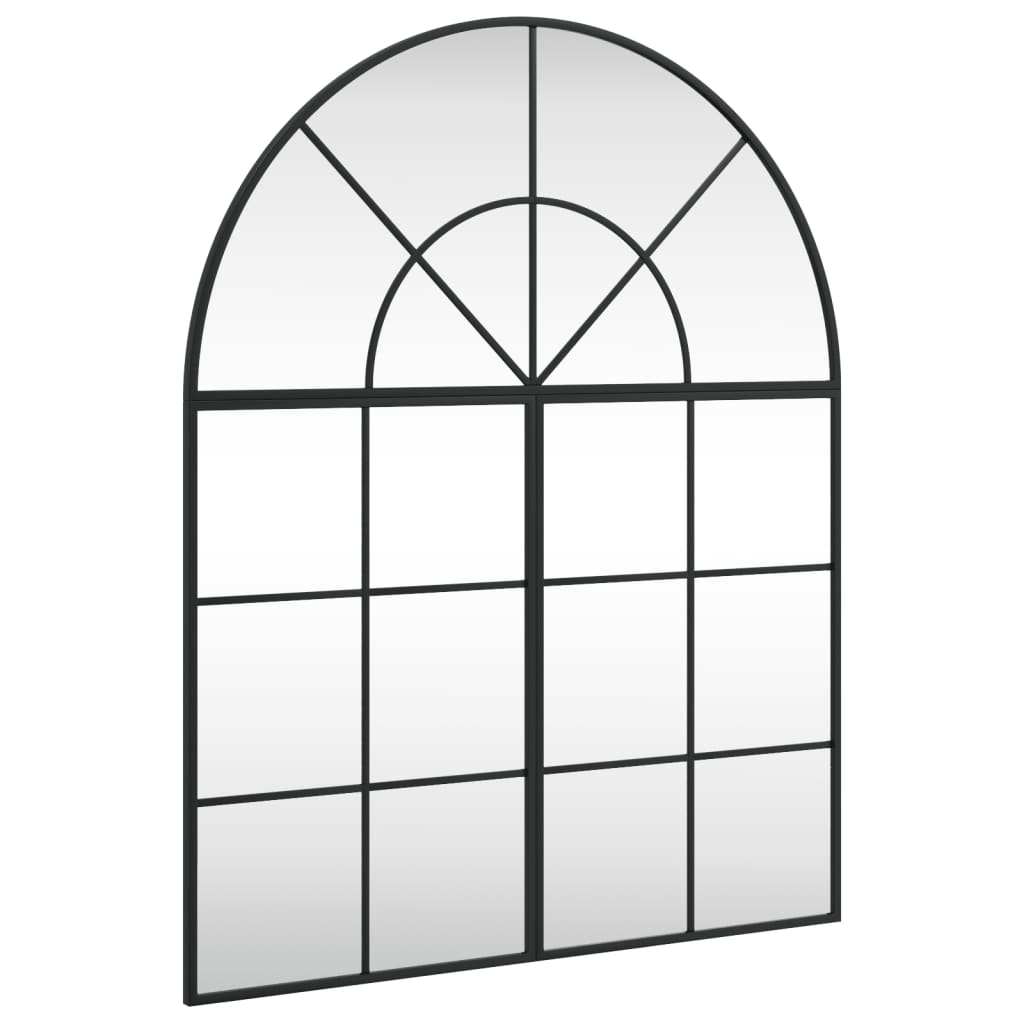 VidaXL Miroir mural arche 80x100 cm fer noir