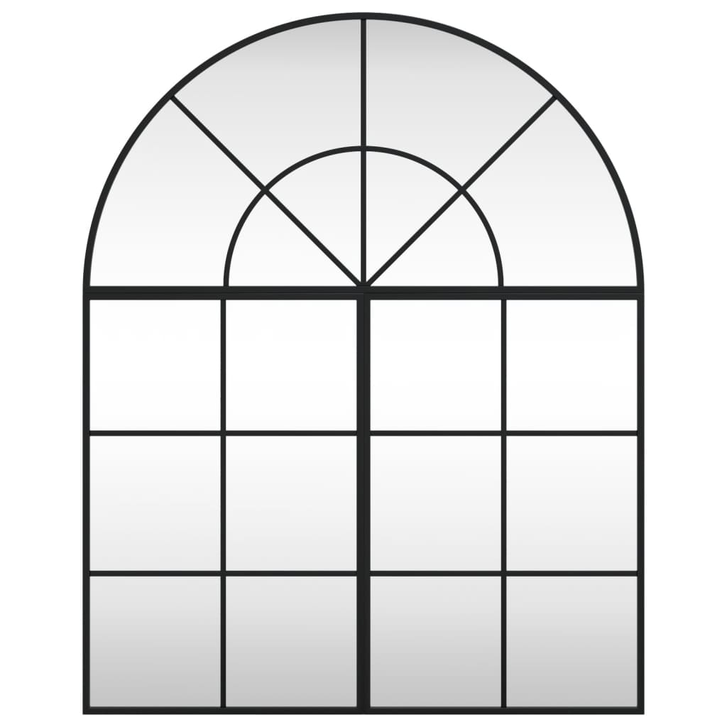 VidaXL Miroir mural arche 80x100 cm fer noir