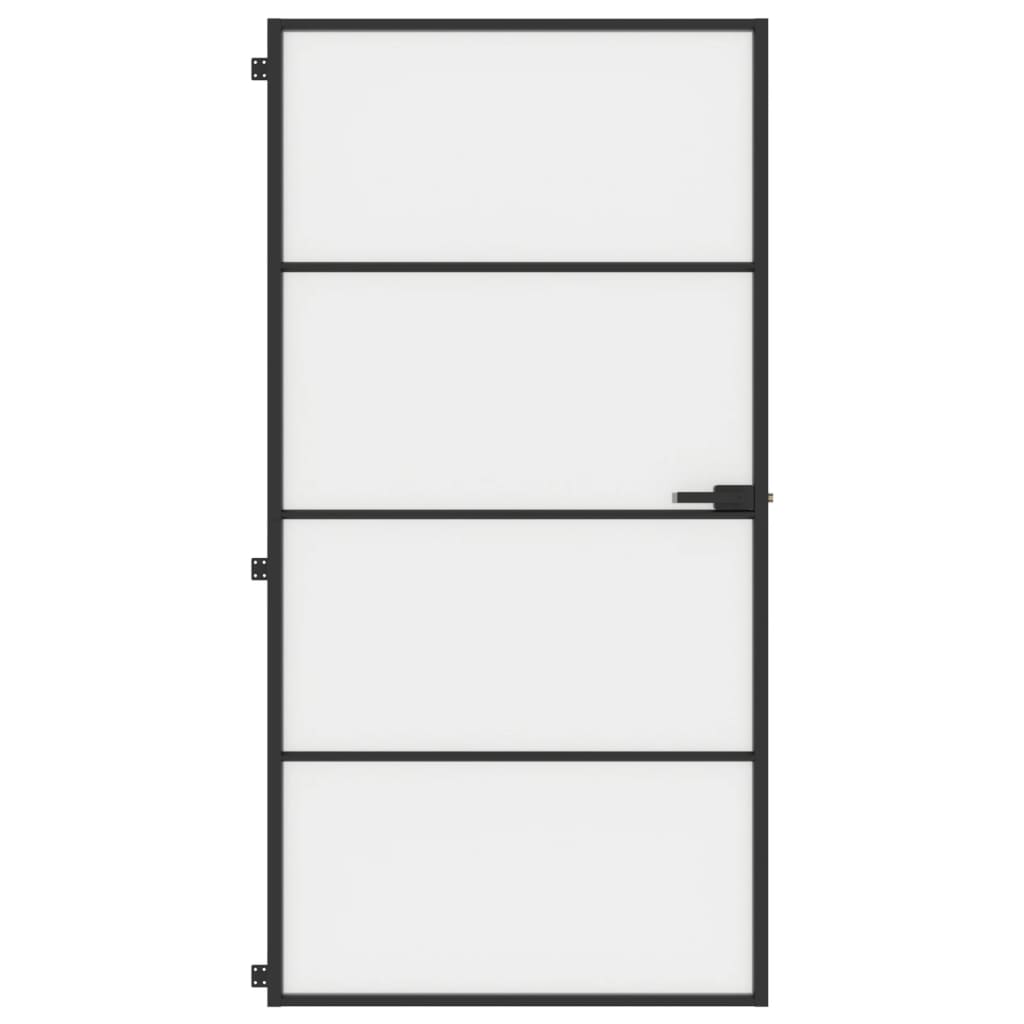 VidaXL Porte intérieure étroite 102,5x201,5 cm verre trempé et aluminium noir