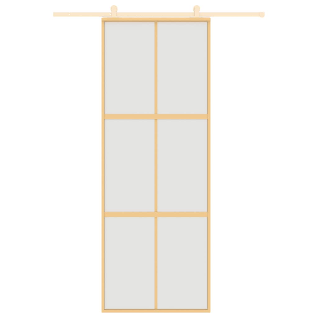 VidaXL Porte coulissante 76x205 cm verre ESG mat et aluminium doré