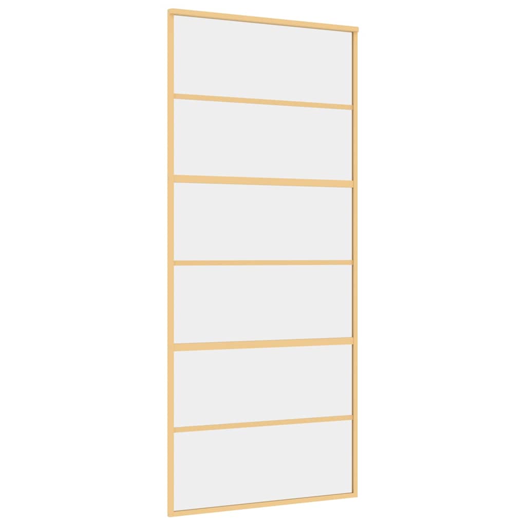 Vidaxx porte coulissante 90x205 cm verre ESG clair et aluminium doré