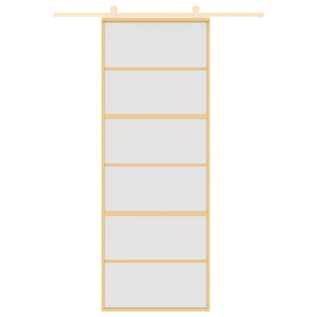 Vidaxx porte coulissante 76x205 cm verre ESG mat et aluminium doré