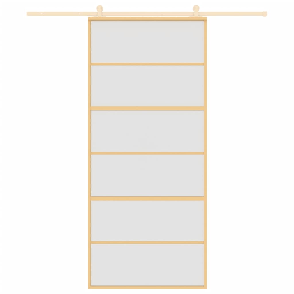 Vidaxx porte coulissante 90x205 cm verre ESG mat et aluminium doré