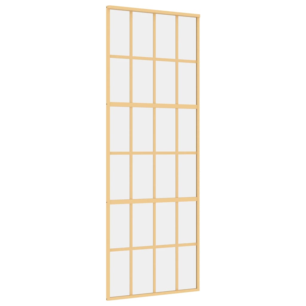 Vidaxx porte coulissante 76x205 cm verre ESG clair et aluminium doré