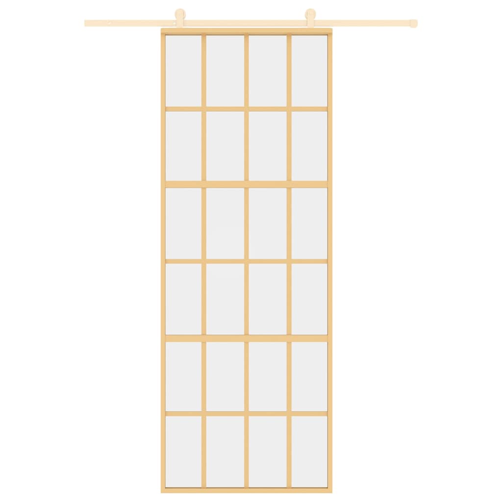 Vidaxx porte coulissante 76x205 cm verre ESG clair et aluminium doré