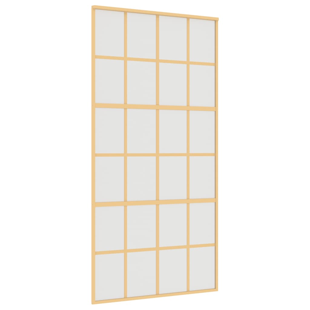 VidaXL Porte coulissante 102,5x205 cm verre ESG mat et aluminium doré
