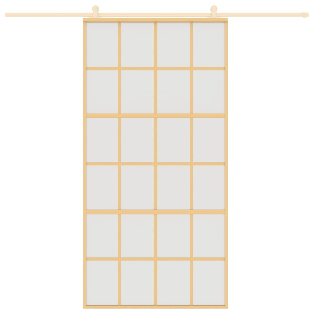VidaXL Porte coulissante 102,5x205 cm verre ESG mat et aluminium doré