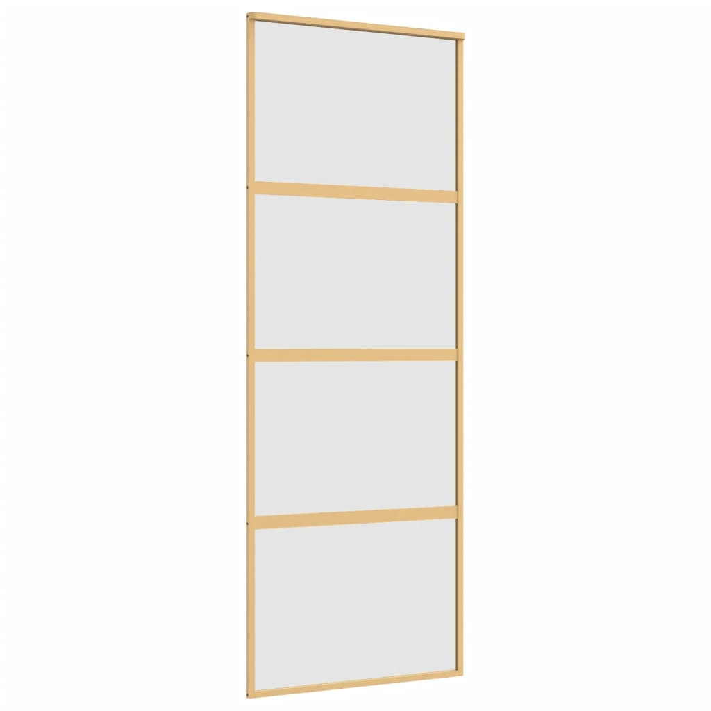 VidaXL Porte coulissante 76x205 cm verre ESG mat et aluminium doré