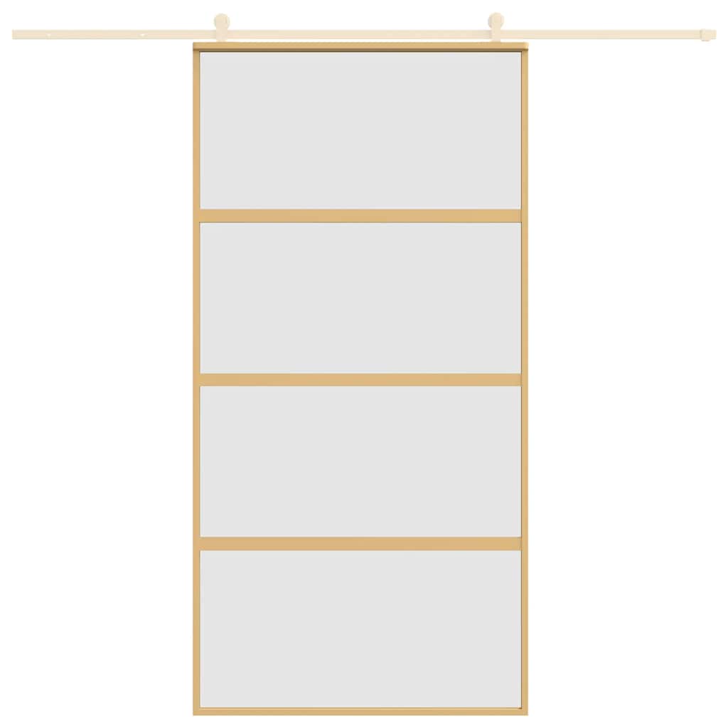 Vidaxx porte coulissante 102,5x205 cm verre ESG mat et aluminium doré