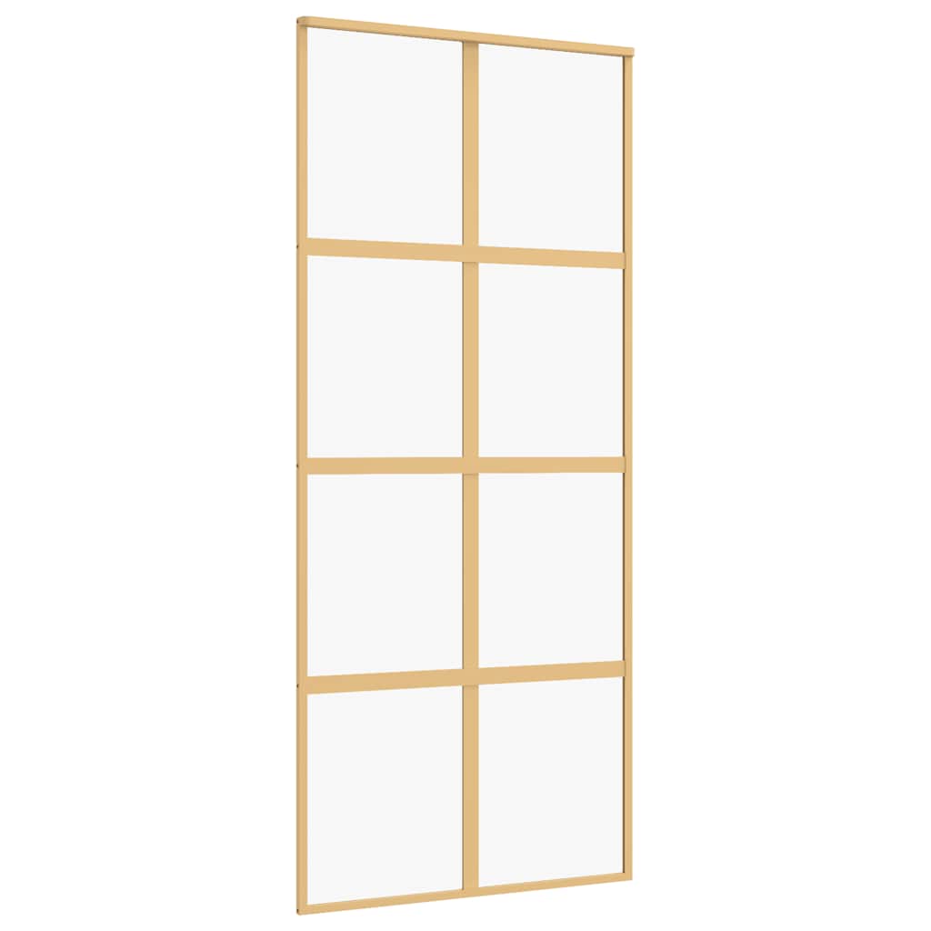 Vidaxx porte coulissante 90x205 cm verre ESG clair et aluminium doré
