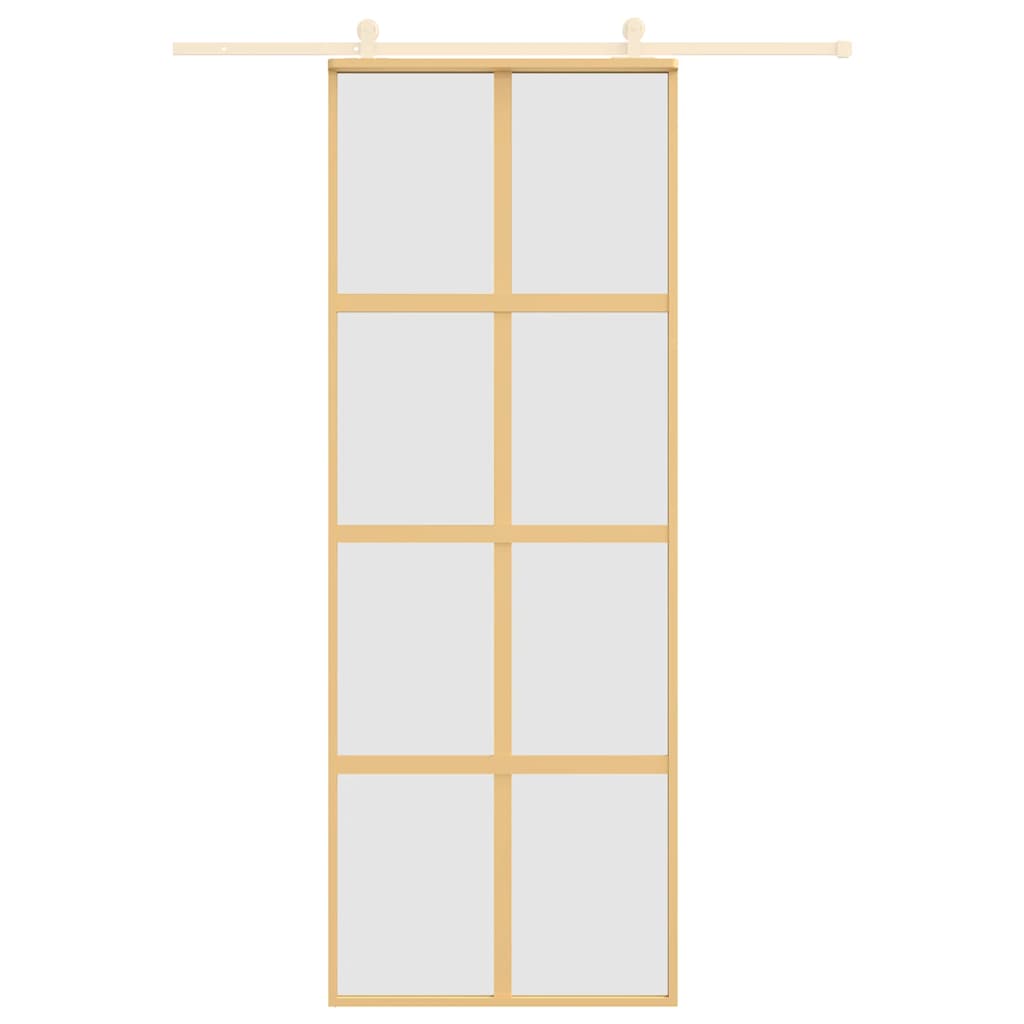 Vidaxx porte coulissante 76x205 cm verre ESG mat et aluminium doré