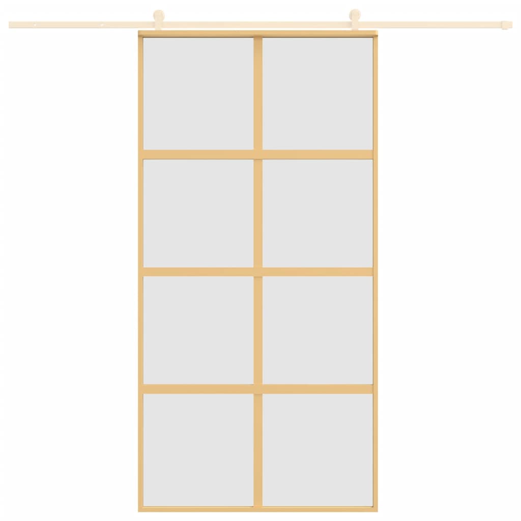 Vidaxx porte coulissante 102,5x205 cm verre ESG mat et aluminium doré
