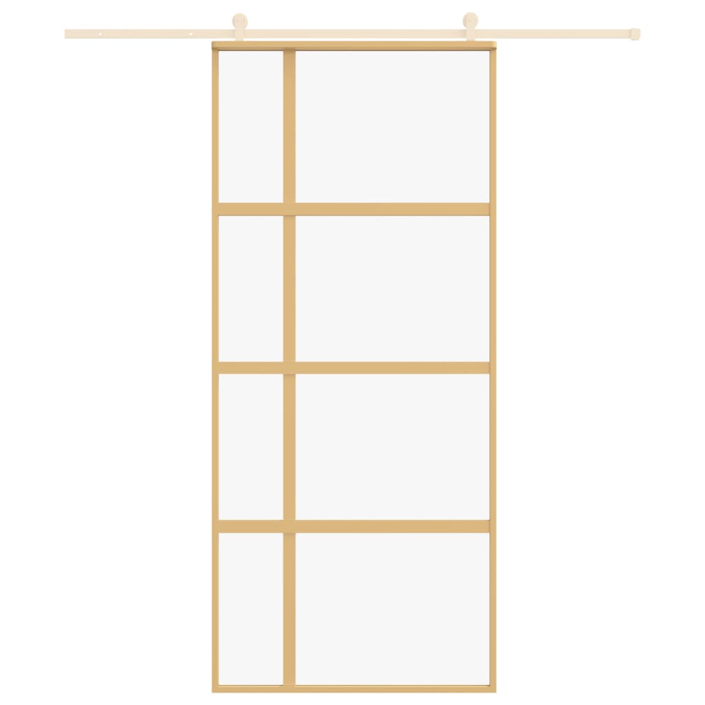 Vidaxx porte coulissante 90x205 cm verre ESG clair et aluminium doré