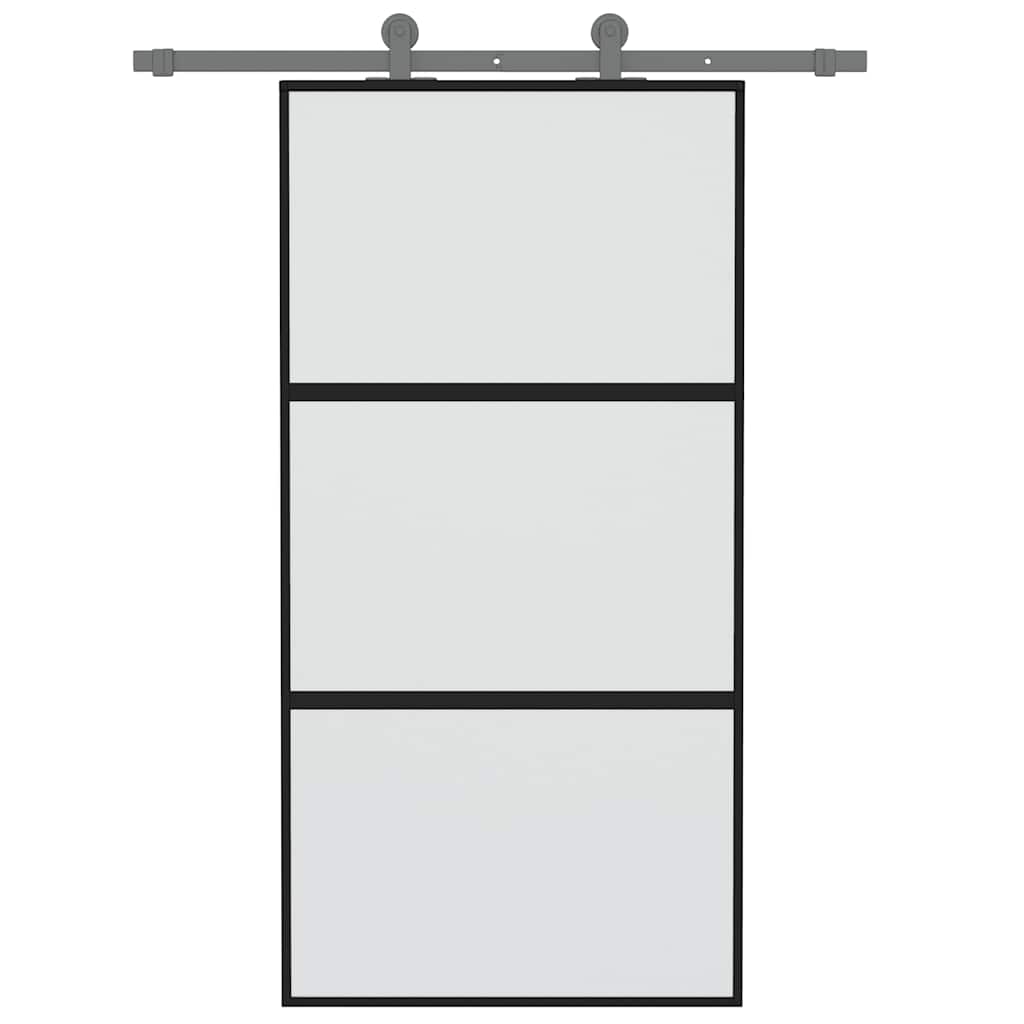 Vidaxx porte coulissante 102,5x205 cm verre trempé et aluminium noir