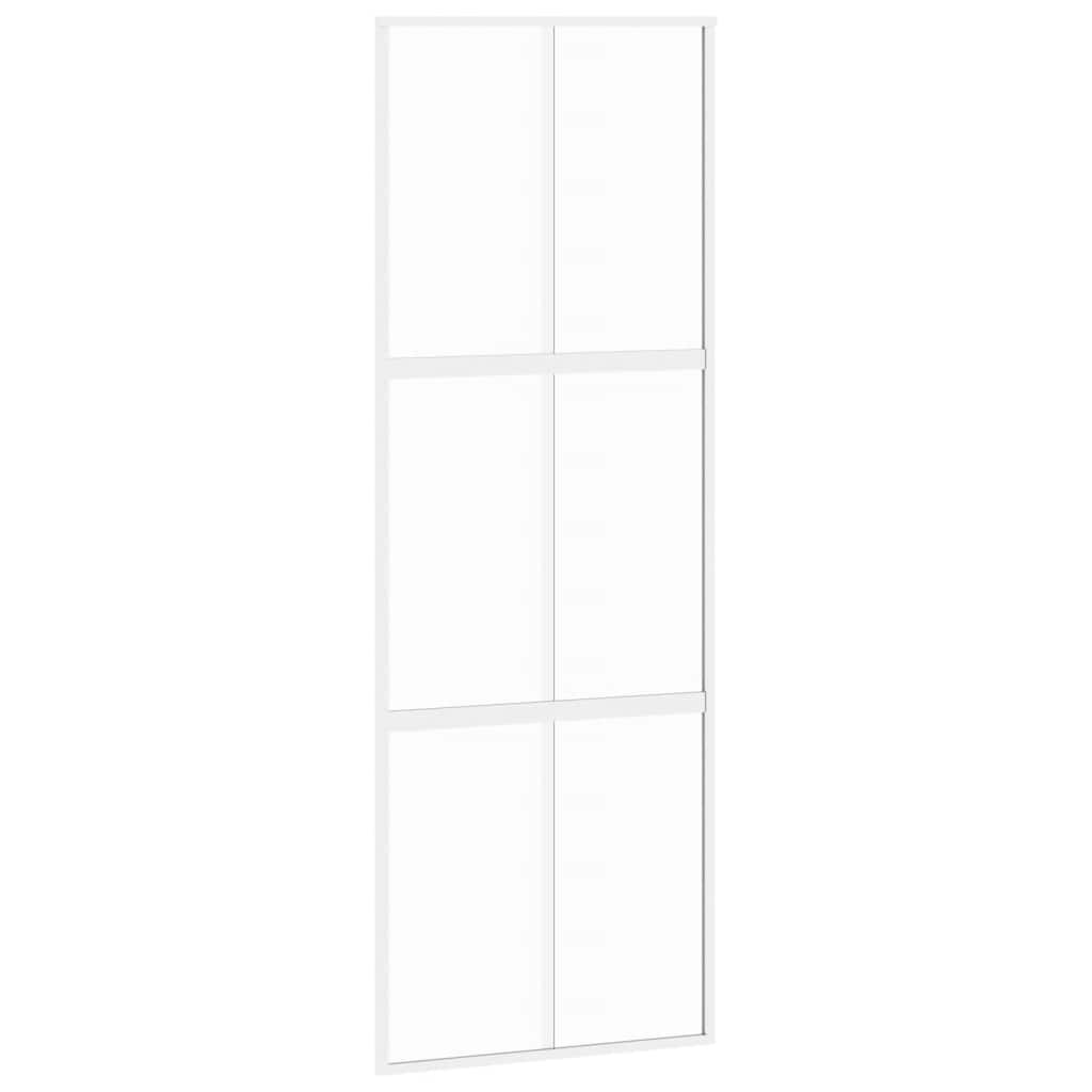 Vidaxx porte coulissante 76x205 cm verre trempé et aluminium blanc