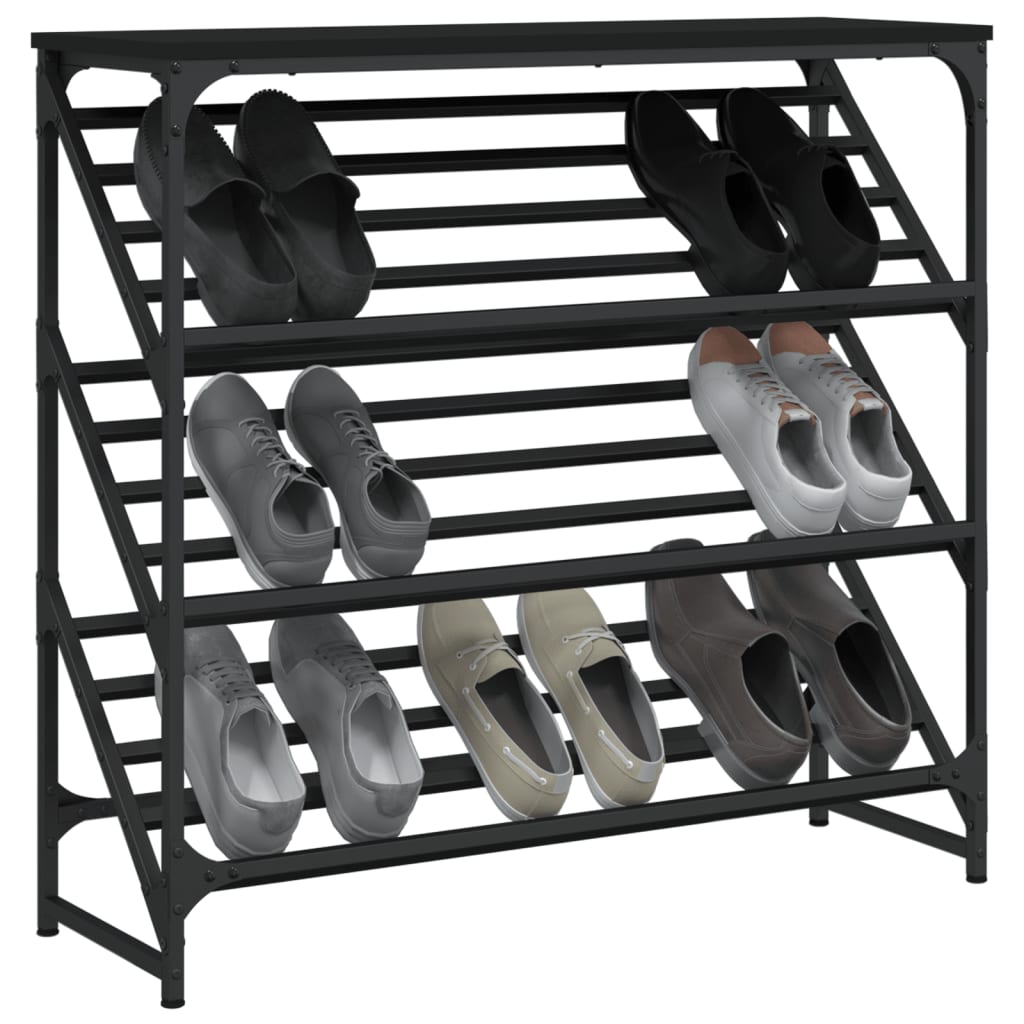 Vidaxx étagère à chaussures 90x30x85 cm bois fini noir