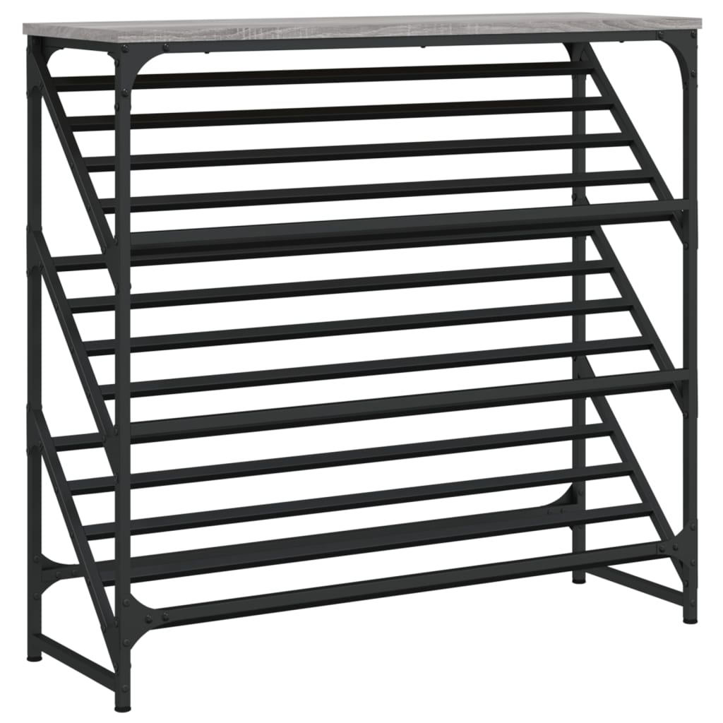VidaXL étagère à chaussures 90x30x85 cm bois fini gris Sonoma