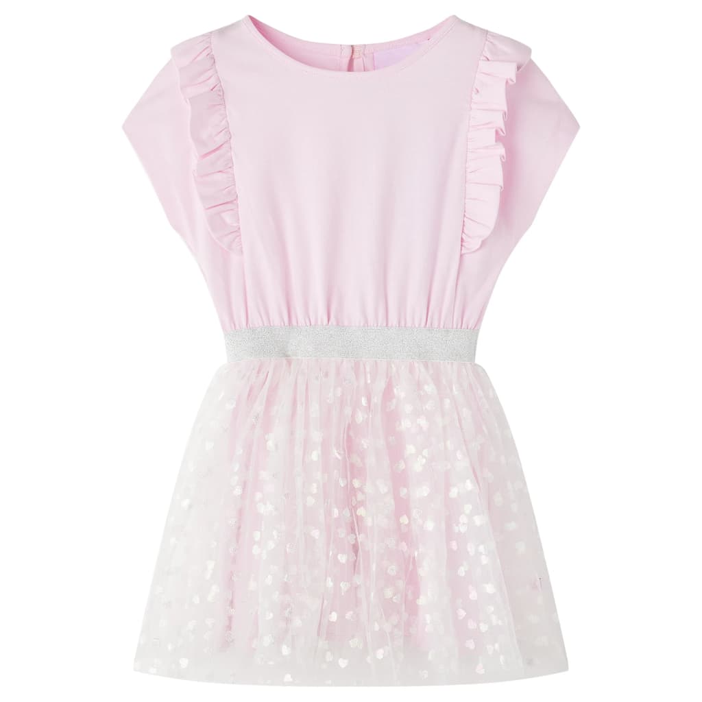 VidaXL Robe enfant à volants 128 rose clair