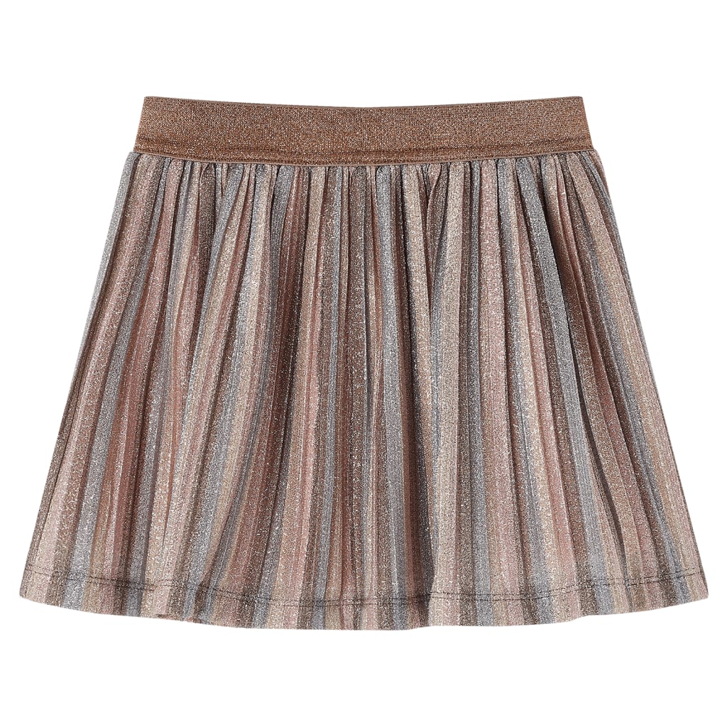 VidaXL Jupe enfant plissée à paillettes 116 marron et rose