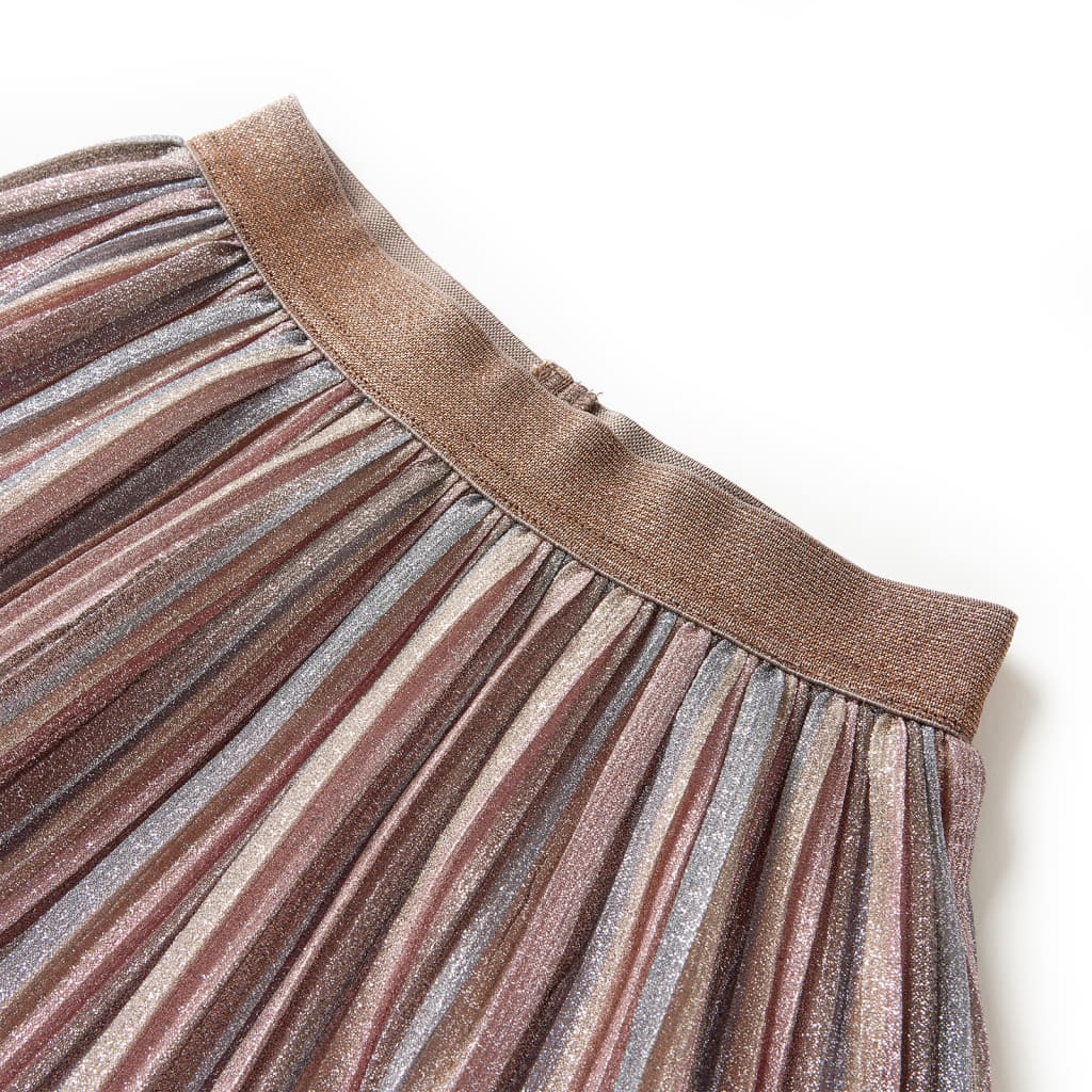 VidaXL Jupe enfant plissée à paillettes 116 marron et rose