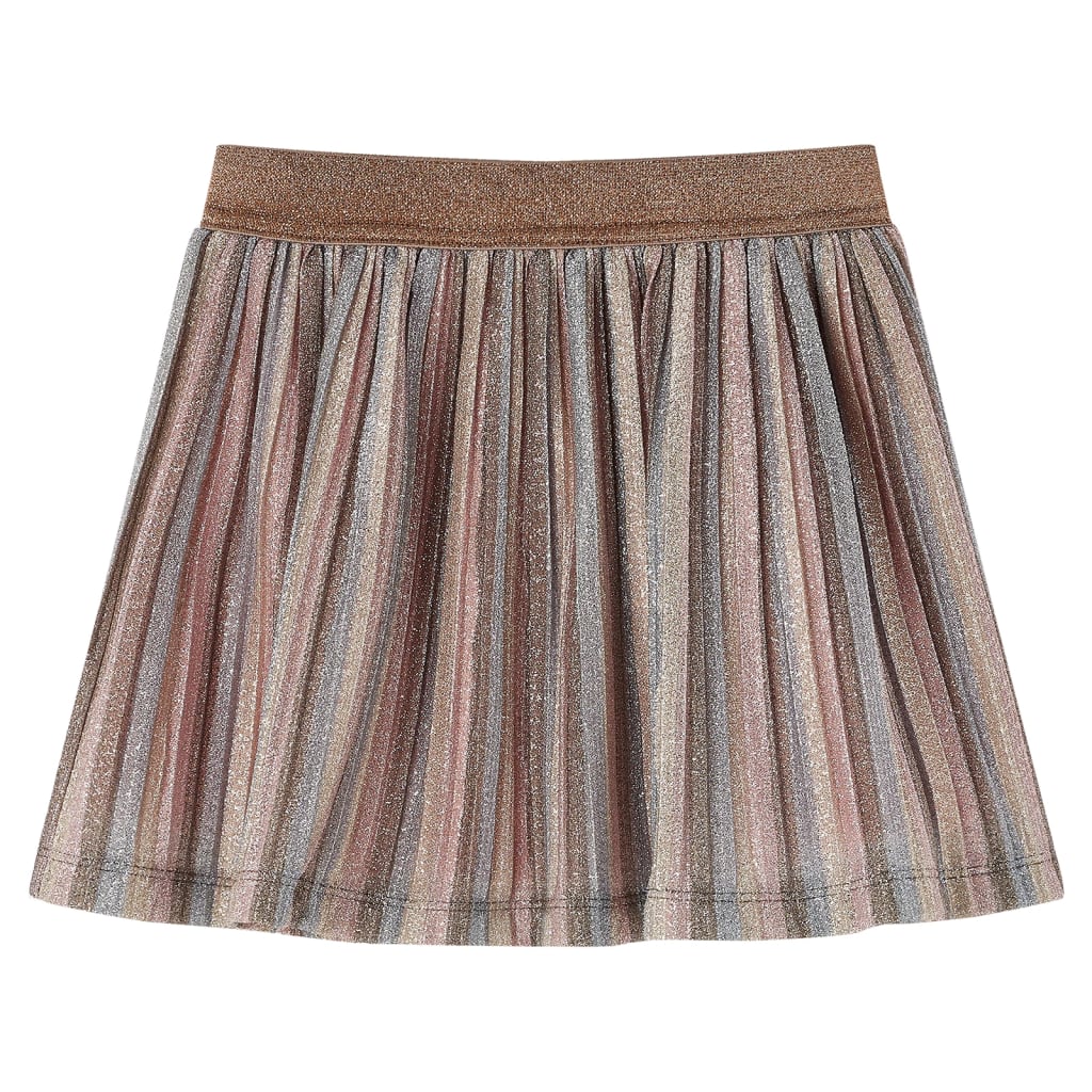 VidaXL Jupe enfant plissée à paillettes 128 marron et rose