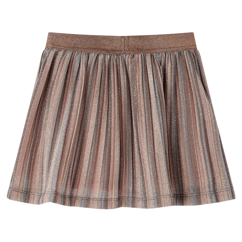 VidaXL Jupe enfant plissée à paillettes 128 marron et rose