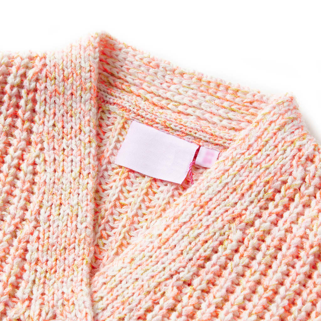 VidaXL Cardigan enfant tricoté 116 rose mélangé