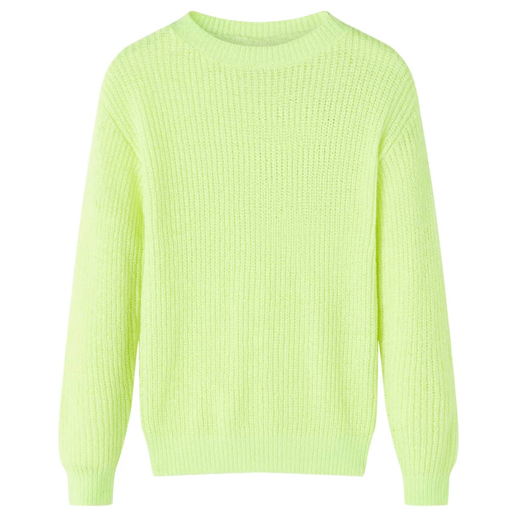 VidaXL Pull enfant tricoté 104 jaune fluo