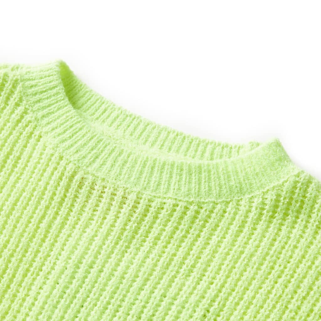VidaXL Pull enfant tricoté 116 jaune fluo