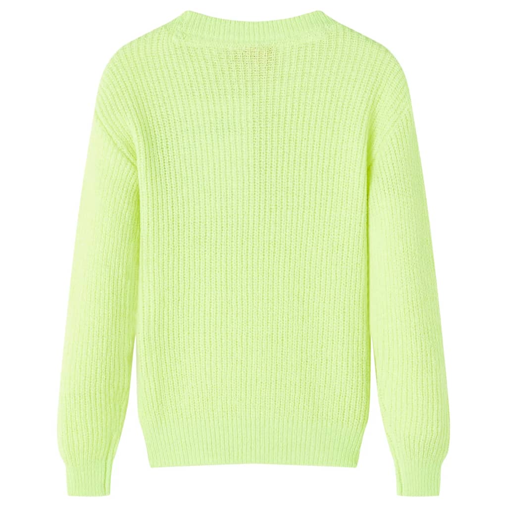 VidaXL Pull enfant tricoté 128 jaune fluo