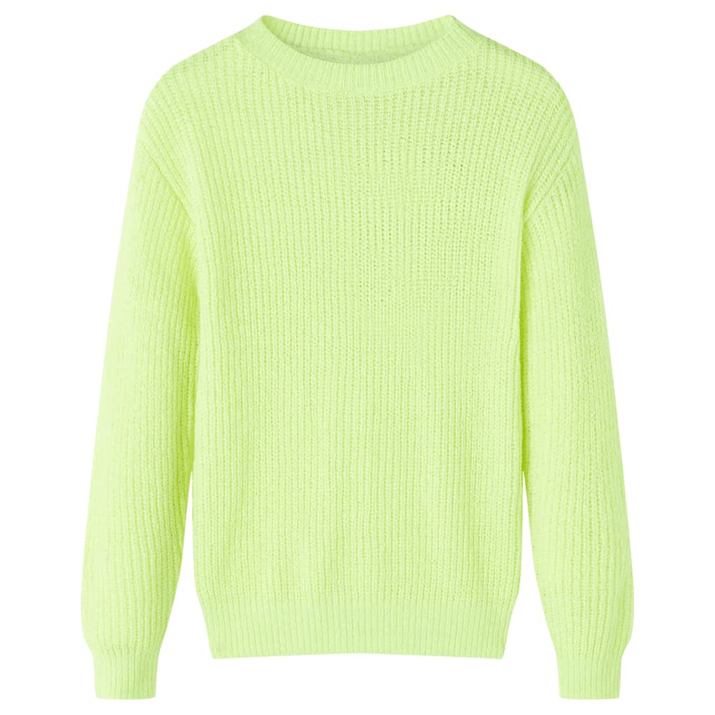 VidaXL Pull enfant tricoté 140 jaune fluo