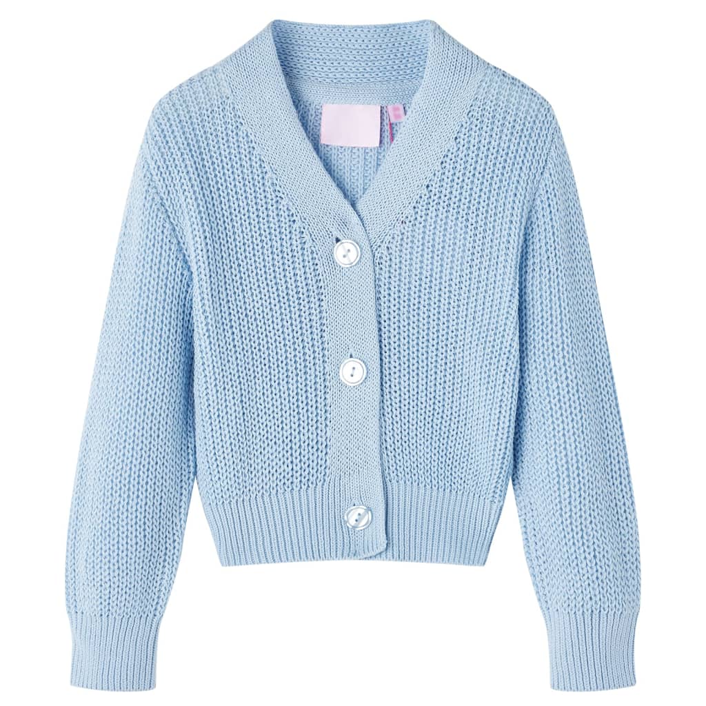 VidaXL Cardigan enfant tricoté 128 bleu