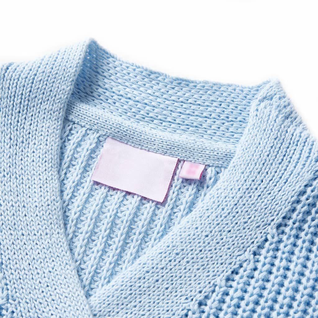 VidaXL Cardigan enfant tricoté 128 bleu