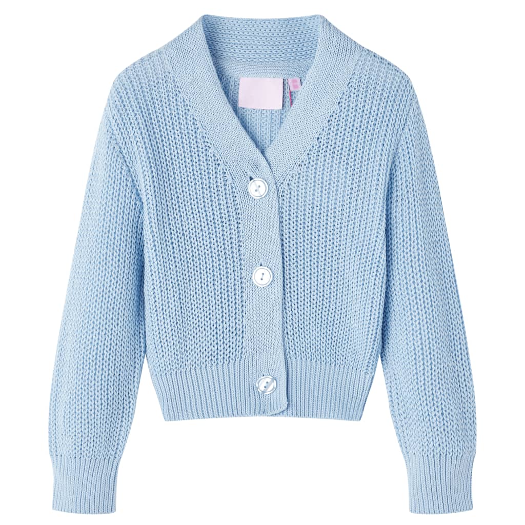 VidaXL Cardigan enfant tricoté 140 bleu
