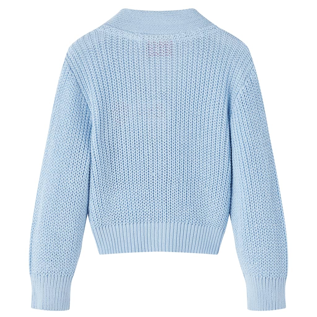 VidaXL Cardigan enfant tricoté 140 bleu